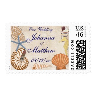 Seashell Wedding stamp