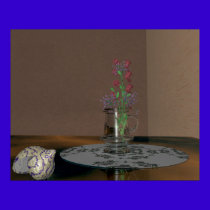 seashell with flowers posters