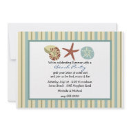 Seashells and Starfish Beach Party Invitation invitation
