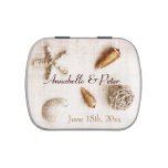 seashells and starfish - beach wedding favors jelly belly tins at Zazzle