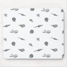 Seashells and Starfish pattern Mouse Pad