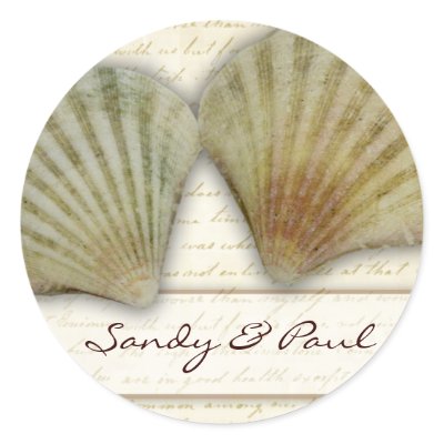 Seashells - beach love stickers