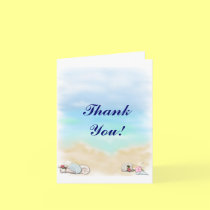Seashells Beach wedding Thank You notecards cards