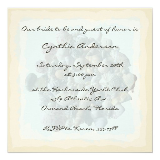 Seashells Bridal Shower Invitations
