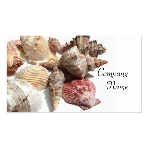Seashells business cards (front side)