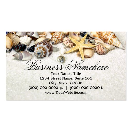 Seashells Business Cards (front side)