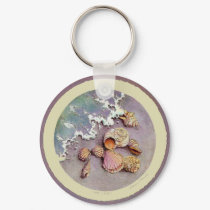 SEASHELLS by the SEA by SHARON SHARPE keychains