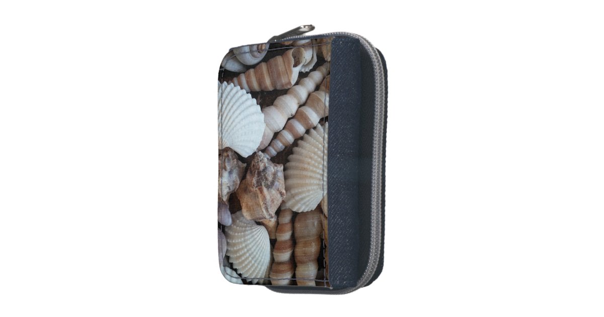 Seashells collection, denim wallet, Summer Wallets Zazzle
