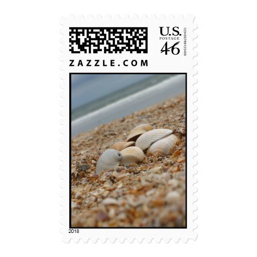 Seashells on beach custom postage stamps bulk