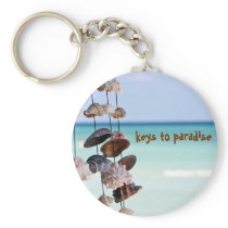 seashells on sea background keychains