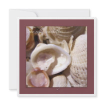 Seashells on the beach personalized invitations