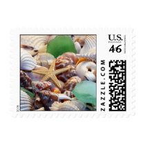 Seashells Starfish & Beach Glass Postage
