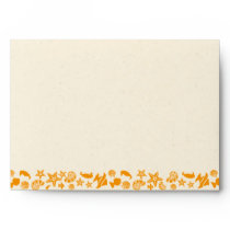 Seashells & Starfish Beach Wedding Envelope