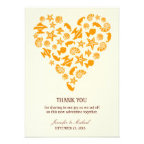 Seashells & Starfish Heart Thank You Announcement