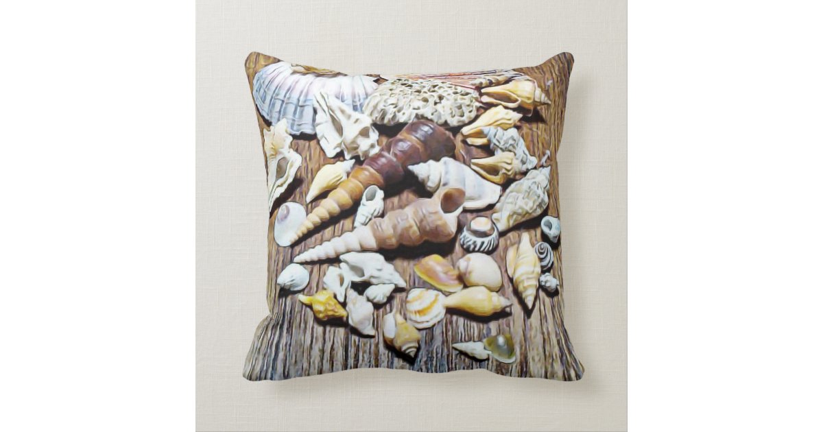 Seashells Throw Pillow Zazzle