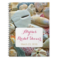  Seashells Tropical Bridal Shower Guest Book Notebooks