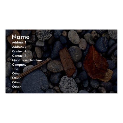 Seashore beach stones business card (front side)