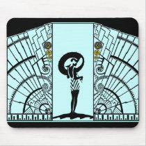 Seaside Deco in Aqua and Yellow Mousepad