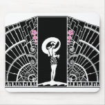 Seaside Deco in Black and Pink Mousepad