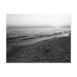 Seaside Florida sunset black & white postcard