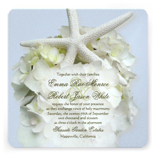 Seaside Garden Square Summer Wedding Invitation