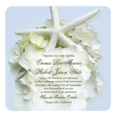   Seaside Garden Square Summer Wedding Invitation 5.25