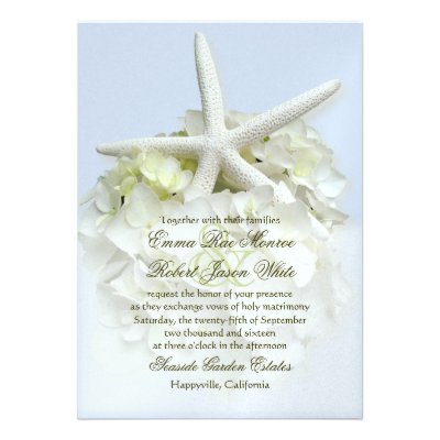 Seaside Garden White Floral Wedding Invitation