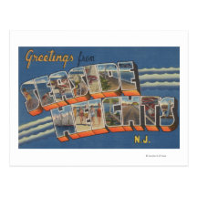Seaside Heights, New Jersey - Large Letter Scene Post Card