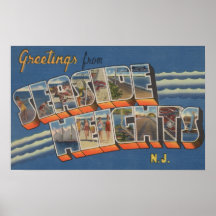 Seaside Heights, New Jersey - Large Letter Scene Print