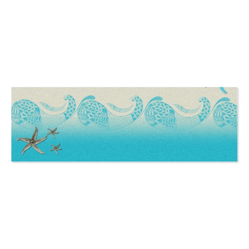 Seaside in Sand and Aqua Wedding Drink Tickets Business Card Templates (back side)