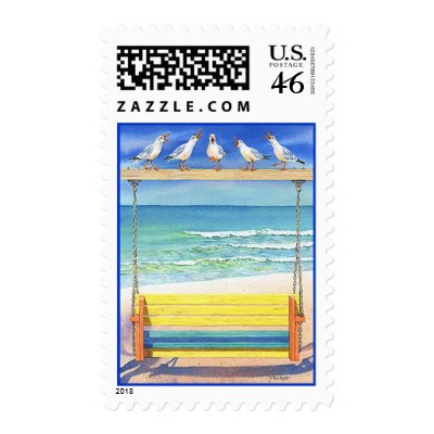 Seaside Serenade Postage by BarbaraBayerArt