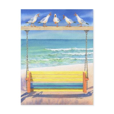 Seaside Serenade Postcards by BarbaraBayerArt