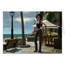 Seaside Toon Amy Card cards