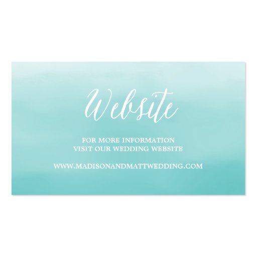 Seaside | Wedding Website Card Business Cards (front side)
