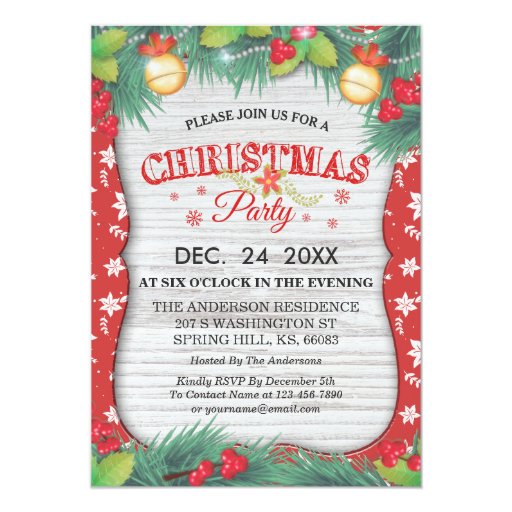 Seasonal Holiday Family Reunion Christmas Party Card | Zazzle