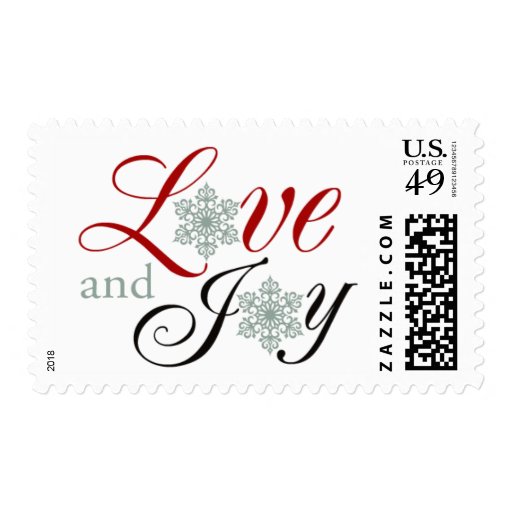 Seasonal Love Joy Winter Wedding Snowflakes Stamp Zazzle