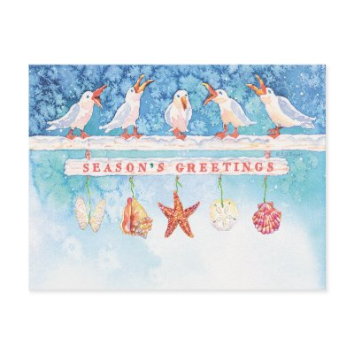 Seasonal Seagulls Postcards by BarbaraBayerArt