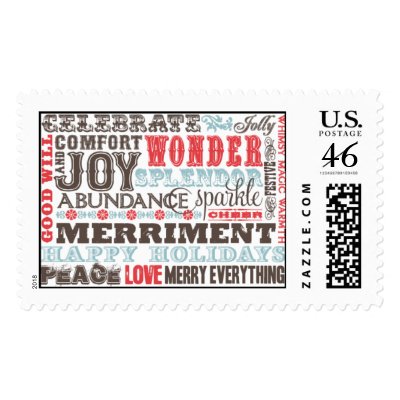 Seasonal Sentiments Postage Stamps