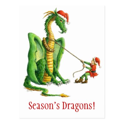 Season&#39;s Dragon postcard