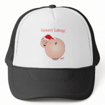 "Season's Eatings" Humorous Pig Mesh Hats