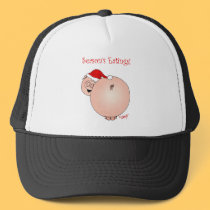 "Season's Eatings" Humorous Pig hats by graphicdoodles "Season's Eatings" Humorous Pig hats
