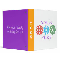 "Season's Eatings" Personalized Holiday Cookbook binders