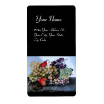SEASON'S FRUITS 1 - GRAPES AND PEARS PERSONALIZED SHIPPING LABEL