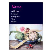 SEASON'S FRUITS 4- ARTICHOKES, ROSE & STRAWBERRIES BUSINESS CARD TEMPLATE