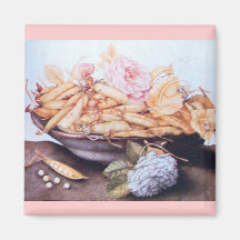 SEASON'S FRUITS 6 - BEANS AND ROSES FRIDGE MAGNETS