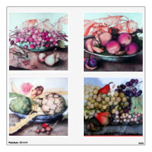 SEASON'S FRUITS /ARTICHOKES, GRAPES ,PEACHES PEARS WALL GRAPHIC