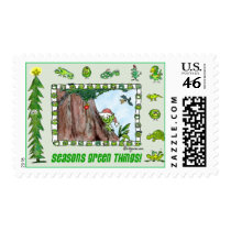 Seasons Green Things Postage Stamps