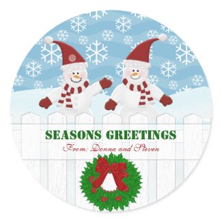 Seasons Greeting Personalized Stickers sticker