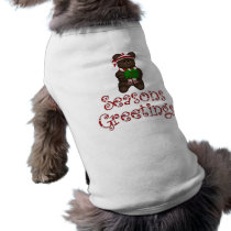 Seasons Greetings Bear Doggy Tshirt pet clothing