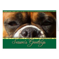 Season's greetings Boxer dog card